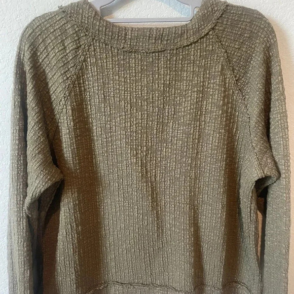 Vince Camuto Cardigan Womens Large Olive Green Sweater V Neck Button Front Knit - Picture 6 of 9